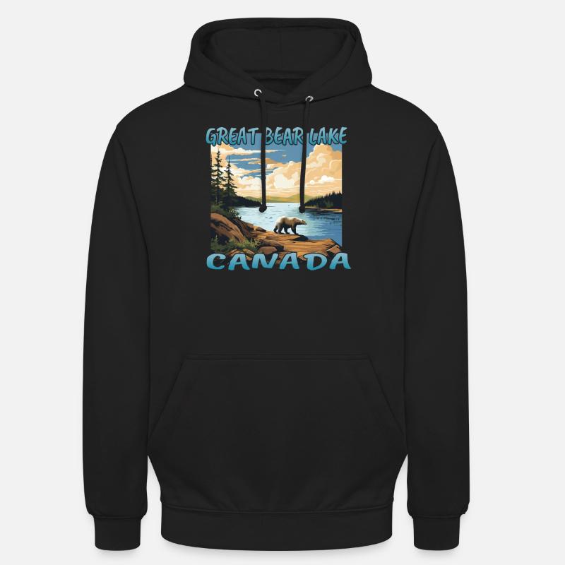 Grand lac de l’Ours, Canada - Sweat-shirt à capuche unisexe - noir