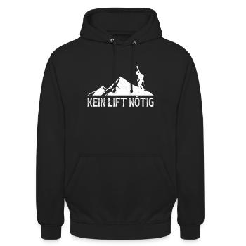 Skibergsteigen Kein Lift Nötig Ski Touring - Unisex Hoodie - Schwarz - Vorne - Alina (178cm) & Michal (187cm)