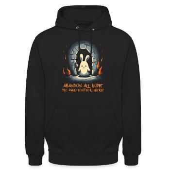 Abandonnez tout espoir dans le donjon du lapin - Sweat-shirt à capuche unisexe - noir - Devant - Alina (178cm) & Michal (187cm)