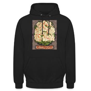 Azalea Indica vintage botanique rayé azalée - Sweat-shirt à capuche unisexe - noir - Devant - Alina (178cm) & Michal (187cm)