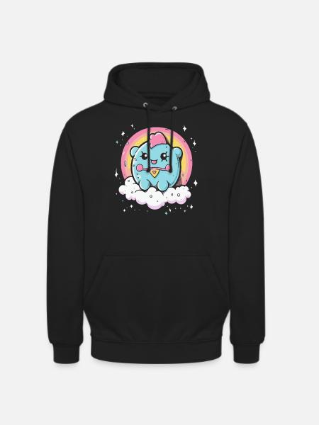 Niedliches Ding mit Regenbogen - Unisex Hoodie - Schwarz