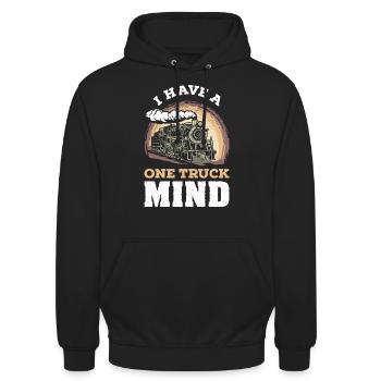 I Have A One Truck Mind Train Trenes De Vapor - Unisex Hoodie - Schwarz - Vorne - Alina (178cm) & Michal (187cm)