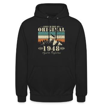 1948 Millésime d’origine - Sweat-shirt à capuche unisexe - noir - Devant - Alina (178cm) & Michal (187cm)