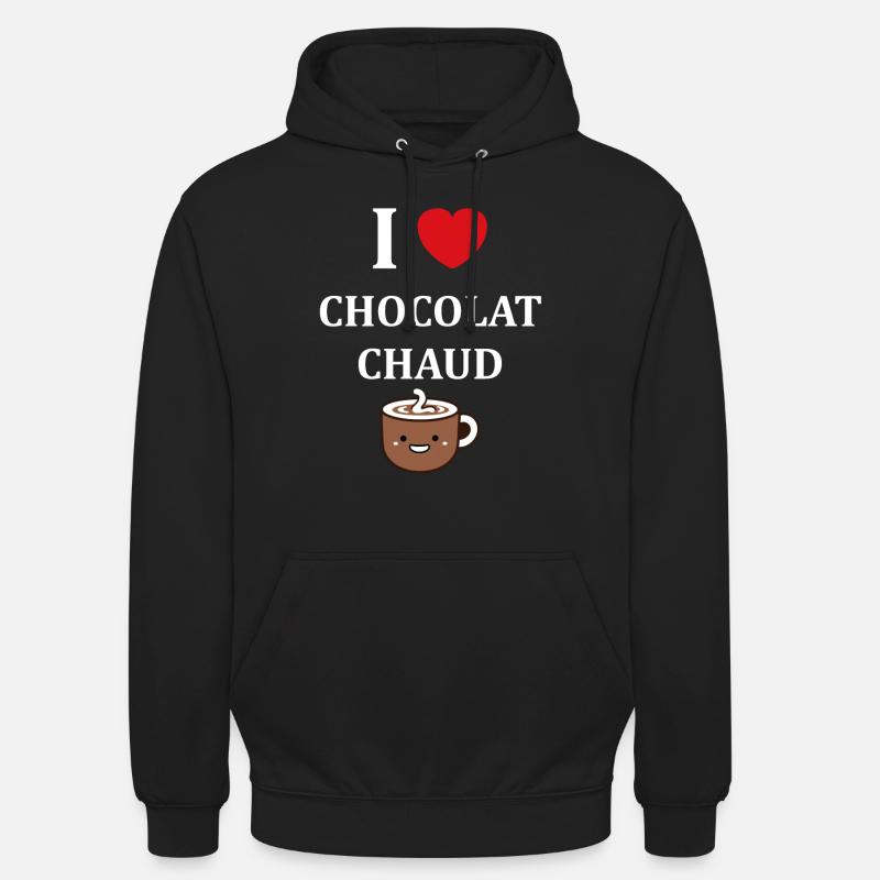 Humour petit chocolat chaud - Sweat-shirt à capuche unisexe - noir