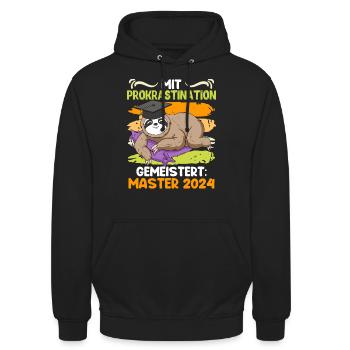 Master Mit Prokrastination Gemeistert Master - Unisex Hoodie - Schwarz - Vorne - Alina (178cm) & Michal (187cm)