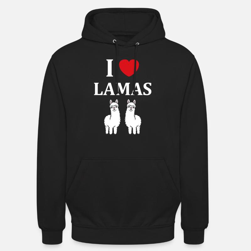 Humour mignon petit lama - Sweat-shirt à capuche unisexe - noir