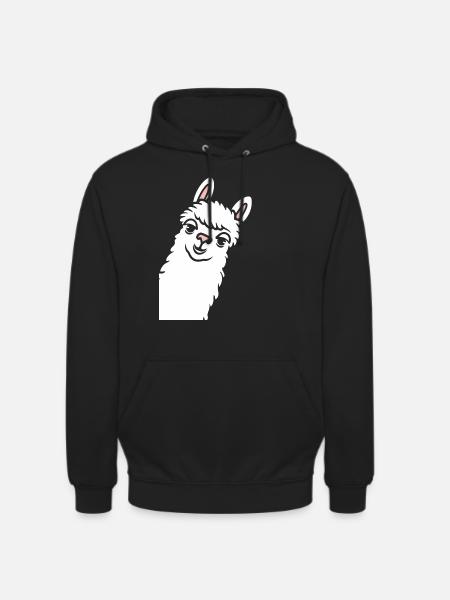 Cute little llama humor - Unisex Hoodie - black