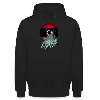 Libyen - Unisex Hoodie - Schwarz - Vorne - Alina (178cm) & Michal (187cm)