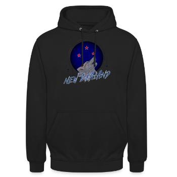 Nouvelle Zélande - Sweat-shirt à capuche unisexe - noir - Devant - Alina (178cm) & Michal (187cm)