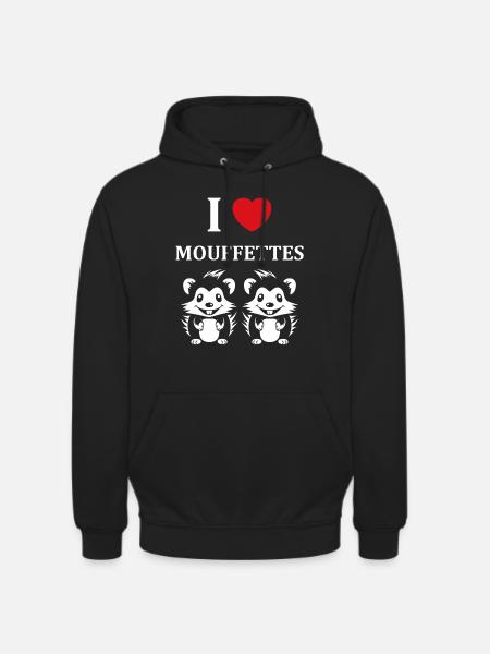 Humour Mouffette - Sweat-shirt à capuche unisexe - noir