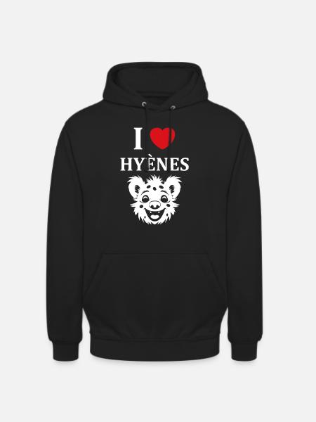 hyène - Sweat-shirt à capuche unisexe - noir