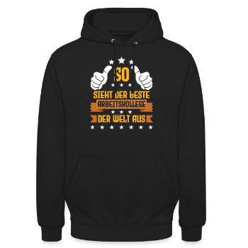 Mitarbeiter Der Beste Arbeitskollege der Welt - Unisex Hoodie - Schwarz - Vorne - Alina (178cm) & Michal (187cm)