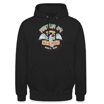 Abitur 2024 - Ab in die Freiheit - Unisex Hoodie - Schwarz - Vorne - Alina (178cm) & Michal (187cm)
