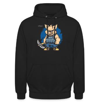 Stolzer Handwerker: Stolz der Arbeiterklasse - Unisex Hoodie - Schwarz - Vorne - Alina (178cm) & Michal (187cm)