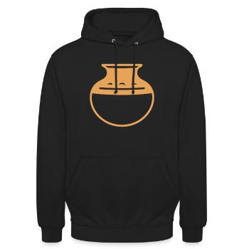 Töpferei - Unisex Hoodie - Schwarz - Vorne - Alina (178cm) & Michal (187cm)