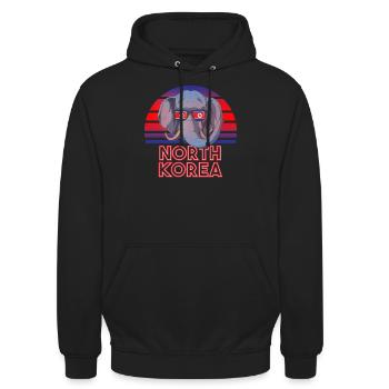 North Korea - Unisex Hoodie - black - Front - Alina (178cm) & Michal (187cm)