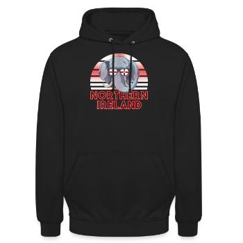 Northern Ireland - Unisex Hoodie - black - Front - Alina (178cm) & Michal (187cm)