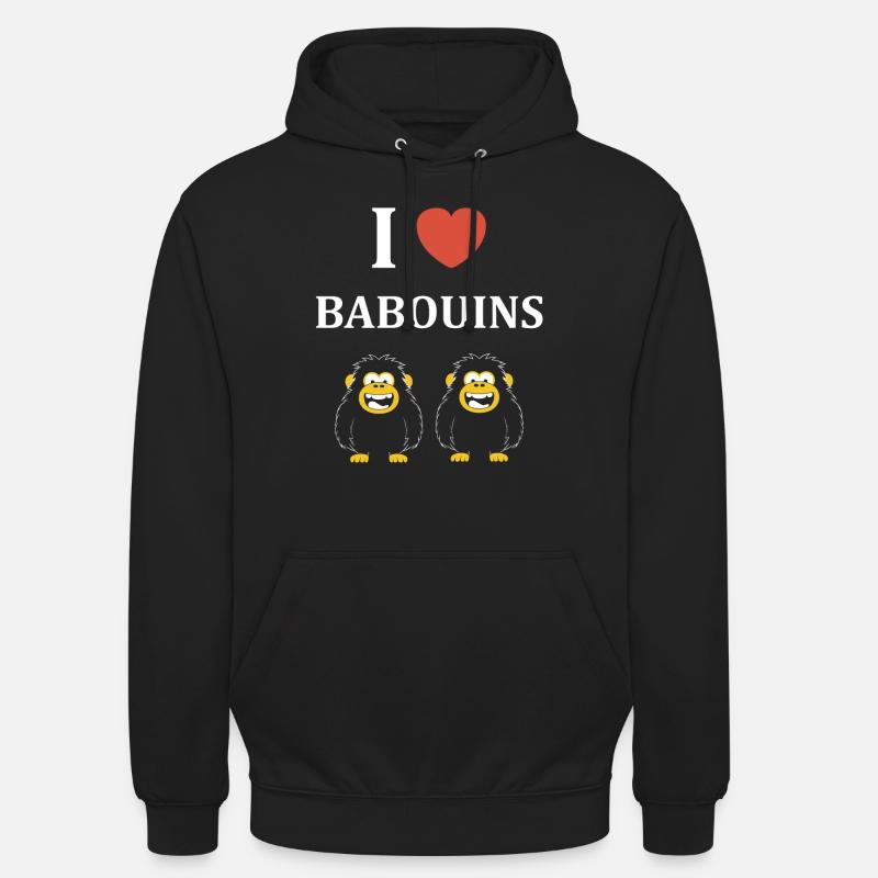 Humour petit singe babouin - Sweat-shirt à capuche unisexe - noir