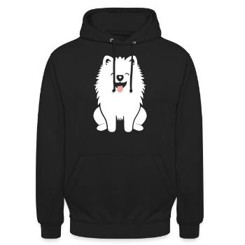 Samoyed - Unisex Hoodie - black - Front - Alina (178cm) & Michal (187cm)