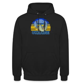 Ukraine - Unisex Hoodie - Schwarz - Vorne - Alina (178cm) & Michal (187cm)