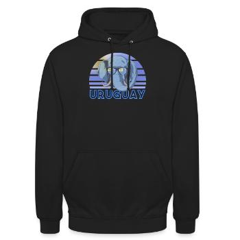 Uruguay - Unisex Hoodie - Schwarz - Vorne - Alina (178cm) & Michal (187cm)