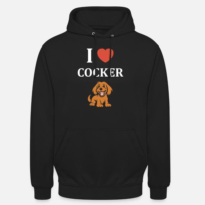 Humour Chien cocker - Sweat-shirt à capuche unisexe - noir