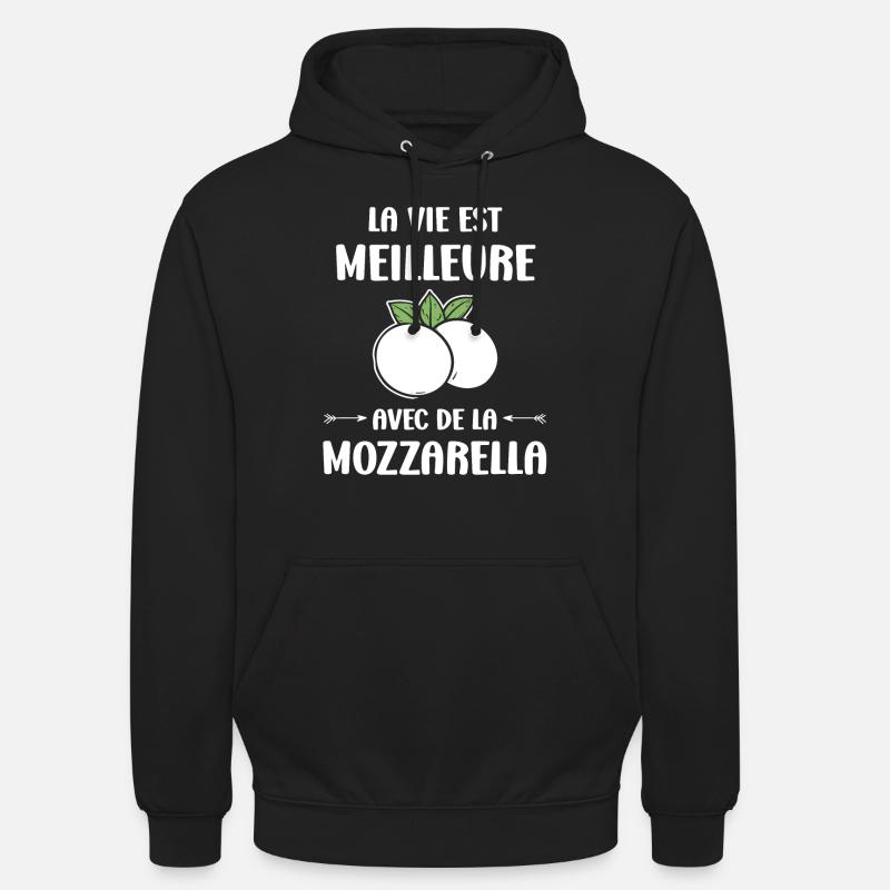 Humour mozzarella - Sweat-shirt à capuche unisexe - noir