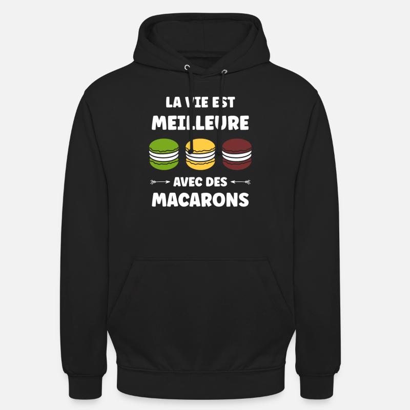 macarons - Sweat-shirt à capuche unisexe - noir