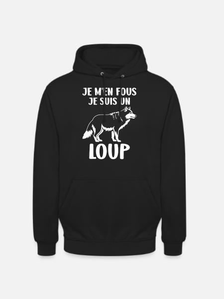 Humour loup - Sweat-shirt à capuche unisexe - noir