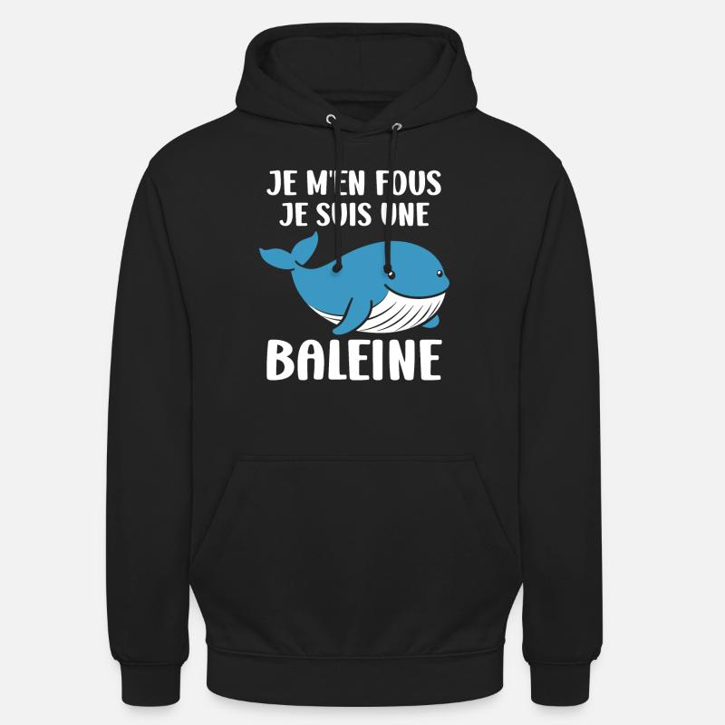 Baleines bleu Amour baleine - Sweat-shirt à capuche unisexe - noir