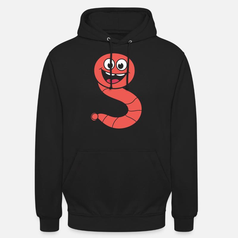 ver de terre - Sweat-shirt à capuche unisexe - noir