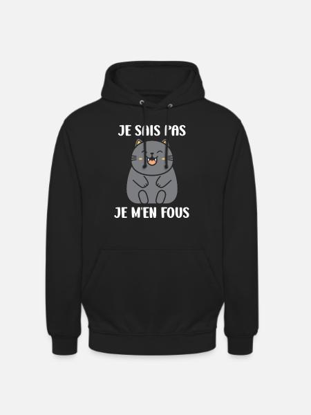 Humour chat chartreux - Sweat-shirt à capuche unisexe - noir