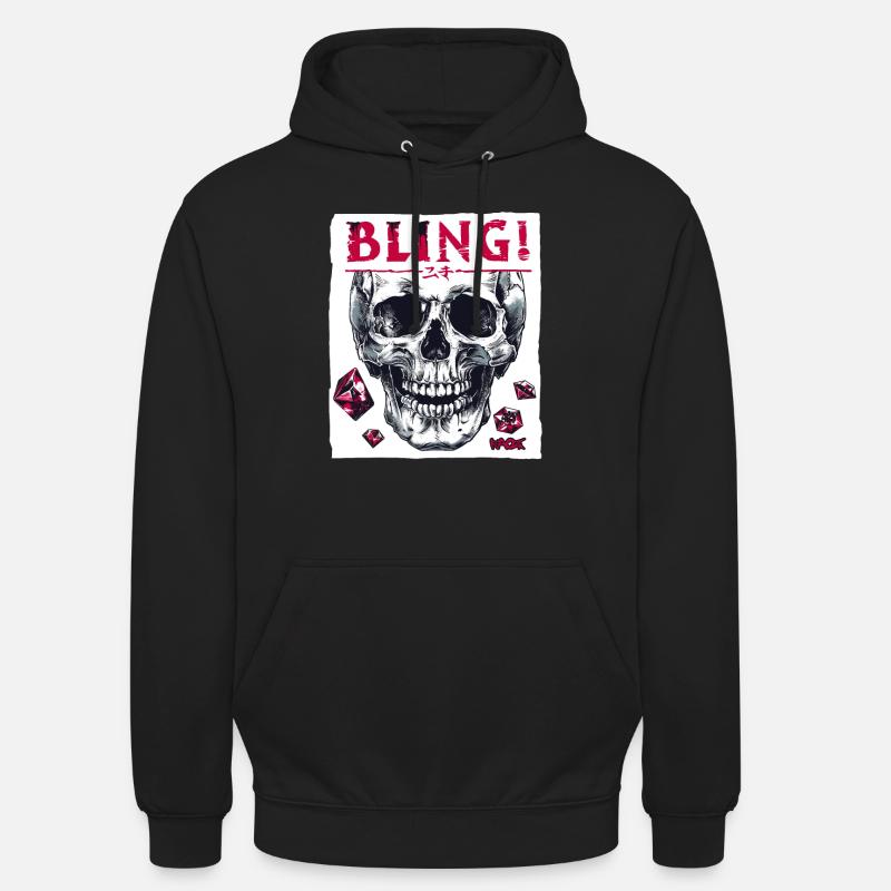 Diamants, rubis et crânes - Sweat-shirt à capuche unisexe - noir