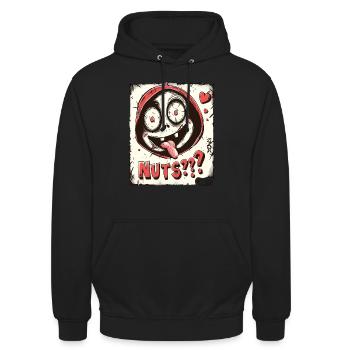 liebenswert, lustig, verrückt und durchgeknallt - Unisex Hoodie - Schwarz - Vorne - Alina (178cm) & Michal (187cm)