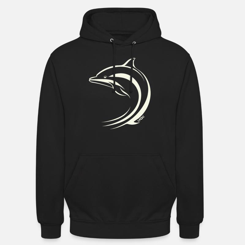 Minimal Delfin - Unisex Hoodie - Schwarz