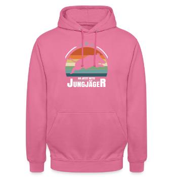 Ab Jetzt Bitte Jungjäger - Unisex Hoodie - Pink - Vorne - Alina (178cm) & Michal (187cm)