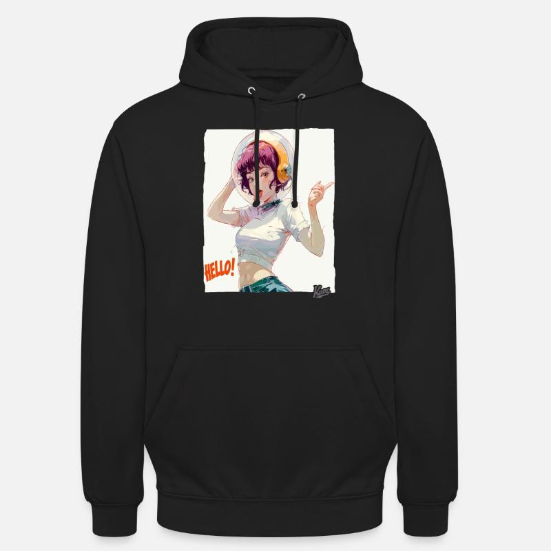 Drôle d’astronaute dit bonjour - Sweat-shirt à capuche unisexe - noir