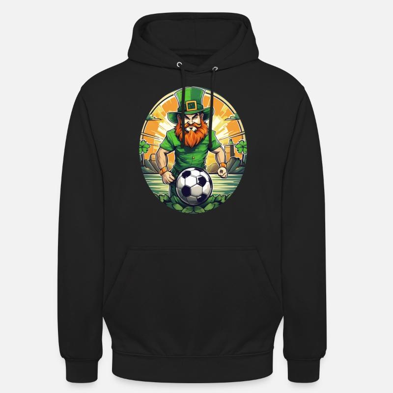 Football Trèfle de la Saint-Patrick - Sweat-shirt à capuche unisexe - noir