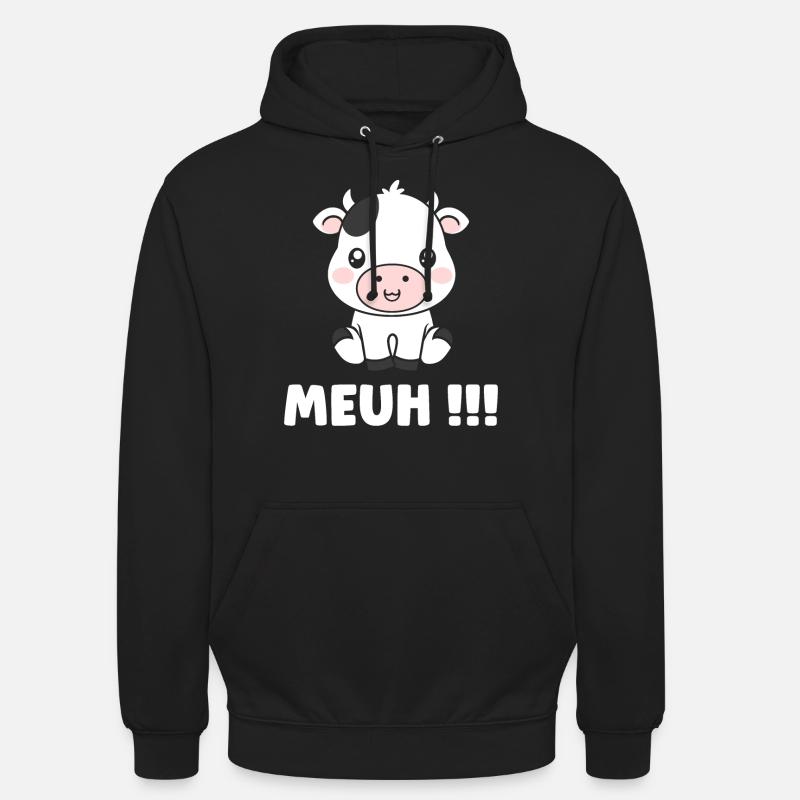 vache - Sweat-shirt à capuche unisexe - noir