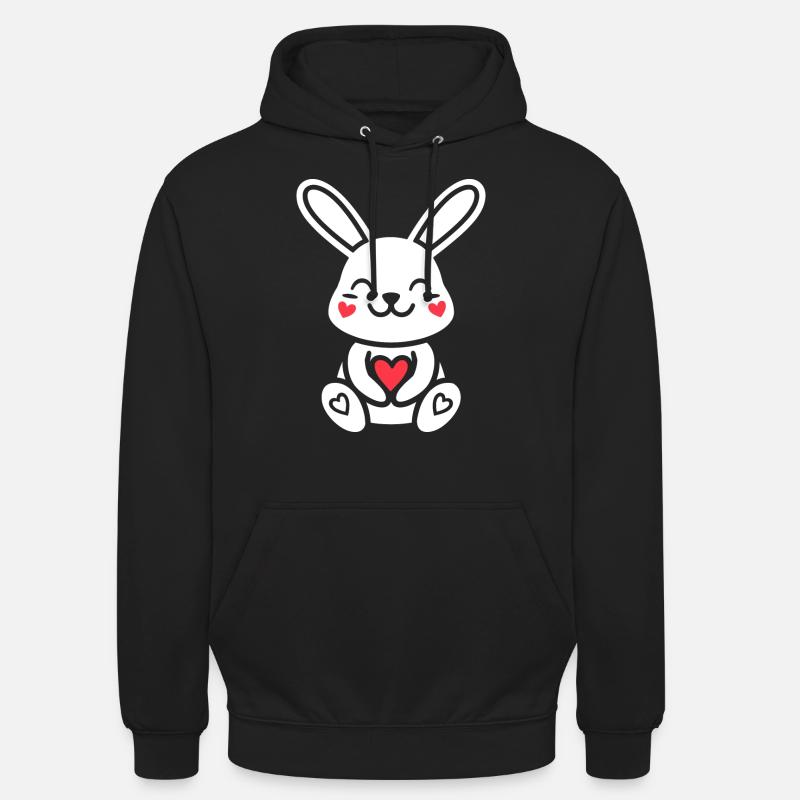 Petit bébé lapin - Sweat-shirt à capuche unisexe - noir