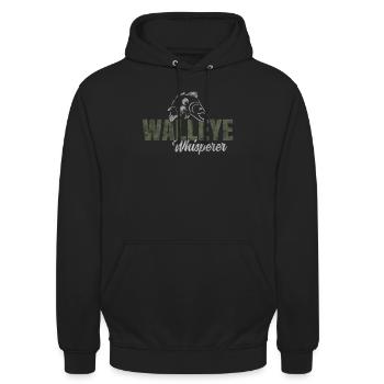 Chuchoteur de doré jaune - Sweat-shirt à capuche unisexe - noir - Devant - Alina (178cm) & Michal (187cm)