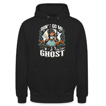 Halloween Kostüm Kinder DON'T GO ME ON THE GHOST - Unisex Hoodie - Schwarz - Vorne - Alina (178cm) & Michal (187cm)