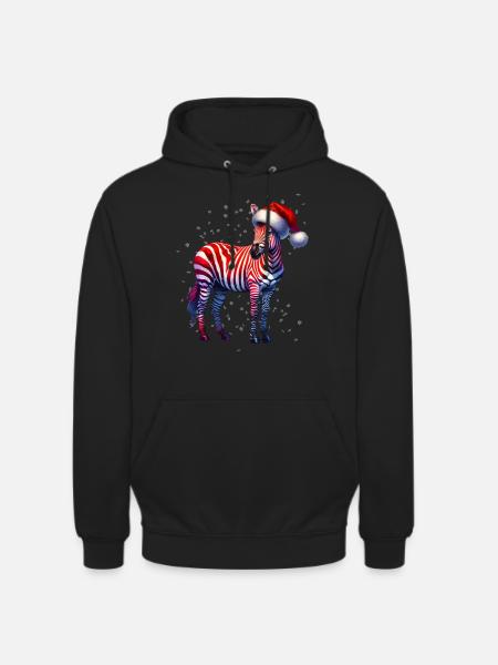 Christmas Zebra - Unisex Hoodie - black