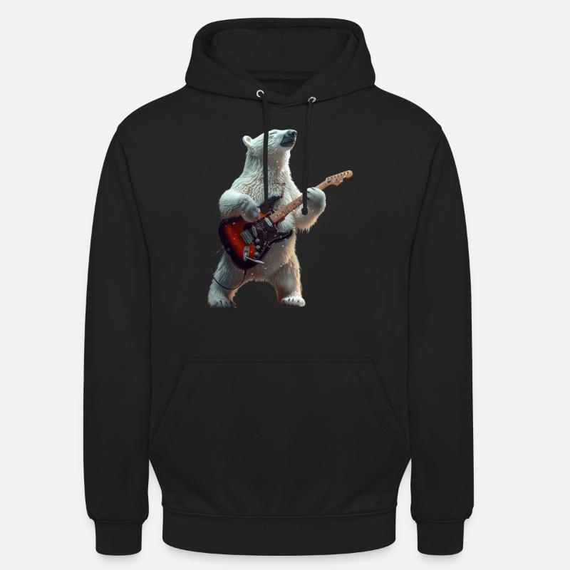 Ours blanc - Sweat-shirt à capuche unisexe - noir