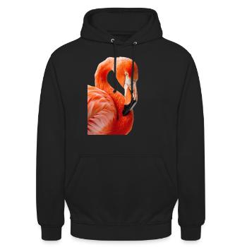 Flamingo - Unisex Hoodie - Schwarz - Vorne - Alina (178cm) & Michal (187cm)