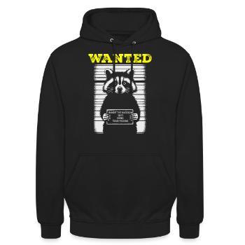 Gesucht: Waschbär-Bandit - Unisex Hoodie - Schwarz - Vorne - Alina (178cm) & Michal (187cm)
