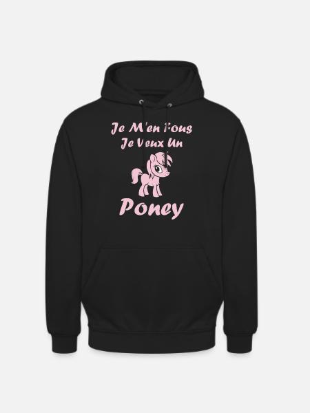 Humour poney - Sweat-shirt à capuche unisexe - noir