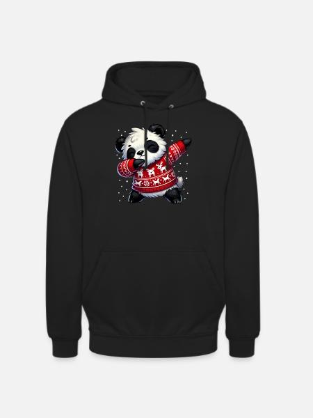 Christmas Panda Ugly Christmas - Unisex Hoodie - black