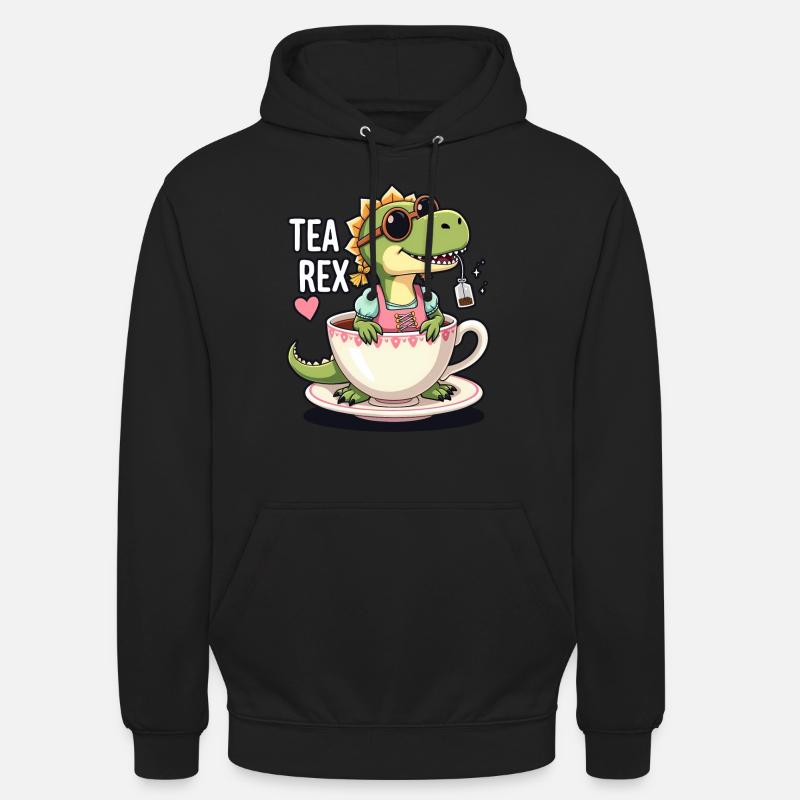 Tea Rex Trachtenshirt Dirndl T-Rex - Unisex Hoodie - Schwarz