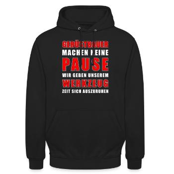 Gerüstbauer Gerüstbaumonteure machen keine Pause - Unisex Hoodie - Schwarz - Vorne - Alina (178cm) & Michal (187cm)